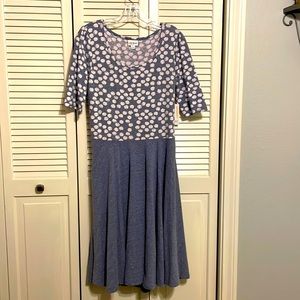 Pretty blue LulaRoe Nicole dress NWT size L